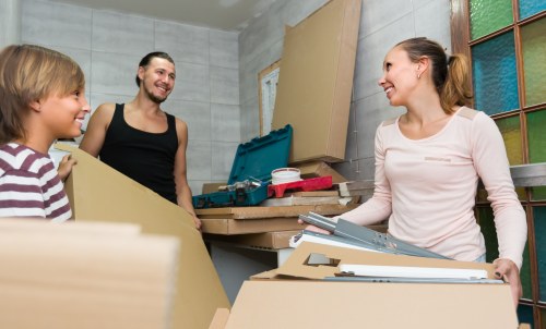Removal team preparing for a flat move in Maida Vale street setting