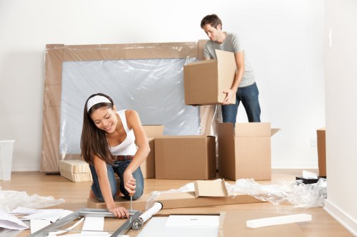 House removal team preparing a move in a Maida Vale residential street