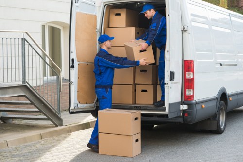 Removal team preparing for a safe house move in Maidavale
