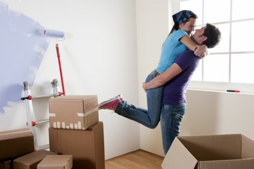 Careful packing supplies and labeled boxes for a home move in Maidavale