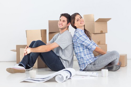Professional removals team in Maidavale preparing furniture for transport