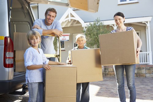 Careful packing materials and labeled boxes for a relocation service in Maidavale